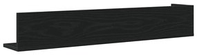 2 db fekete szerelt fa fali polc 100 x 16,5 x 16,5 cm
