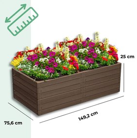 Prosperplast WOODY magaságyás, 149x75,6x25cm, barna