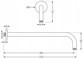 Mexen KAI, rejtett kar 40cm + zuhanyfej 30cm, króm, 79230-00 + 79211-00