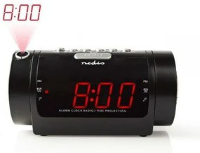 Nedis Digitális ébresztőóra rádióval és vetítővel,0,9" LED kijelzővel