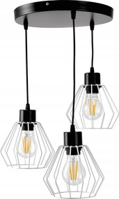 Mennyezeti Lámpa Függő Gyémánt Fehér 3X E27