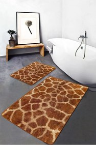 Barna bársony fürdőszobai kilépő szett 2 db-os 60x100 cm – Mila Home