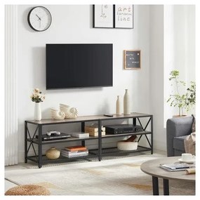 TV szekrény, TV állvány, 160 x 52 x 39 cm, greige és fekete