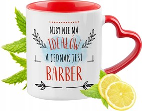Barber bögre piros, szív alakú füllel Ajándék