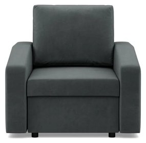 Zeus fotel, döntött kartámasz, bársony, bonell töltet, szürke