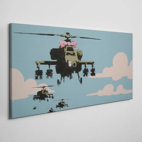 Vászonkép Banksy helikopter