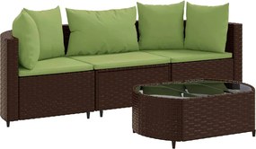 vidaXL 4 részes barna polyrattan kerti ülőgarnitúra párnákkal