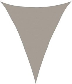világosszürke háromszög alakú HDPE napvitorla 160 g/m² 5x7x7 m