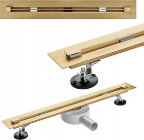 Lineáris lefolyó 60cm Arany Slim láthatatlan keskeny padló forgó szifon