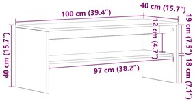 betonszürke forgácslap TV-szekrény 100 x 40 x 40 cm