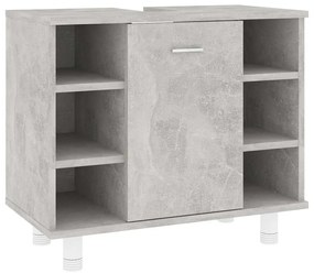 Betonszürke szerelt fa fürdőszobaszekrény 60 x 32 x 53,5 cm