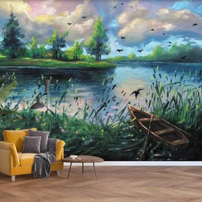 Fotótapéta - Olajfestmény, Kora nyári este a tónál (147x102 cm)