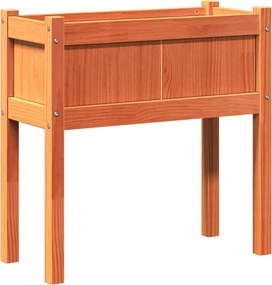 vidaXL viaszbarna tömör fenyőfa kerti virágláda 70 x 31 x 70 cm