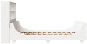 fehér tömör fa könyvespolcos ágy matrac nélkül 140 x 190 cm