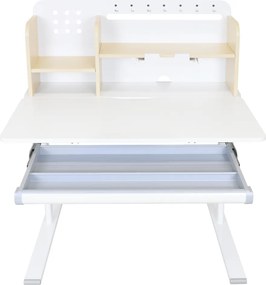 Növekvő íróasztal, természetes/fehér, ADAN