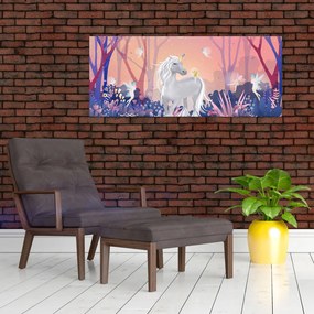 Kép - egyszarvú alatt egy varázslatos erdőben (120x50 cm)