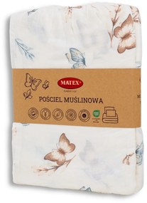 Matex Pillangók muszlin ágyneműhuzat, 140 x 200 cm, 70 x 90 cm
