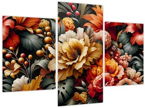 Kép - Narancs-vörös virágok (90x60 cm)