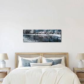 Kép - Fagyott táj (órával) (90x30 cm)