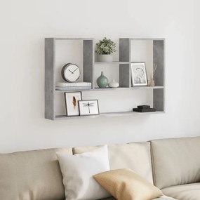 betonszürke szerelt fa fali polc 99 x 15 x 60 cm