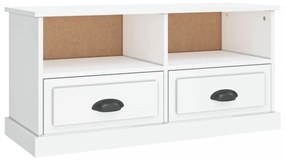 fehér magasfényű szerelt fa TV-szekrény 93x35,5x45 cm