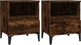 vidaXL 2 db füstös tölgy színű éjjeliszekrény 40x35x50 cm