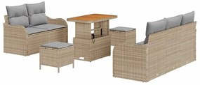 vidaXL Kerti Kanapé Szett párnával 8 pcs Beige és Világosszürke