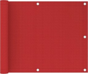 Erkélyparaván, piros, 75x300 cm, Hdpe