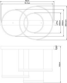 GLOBO 67193-55H HALLI Modern Led Függesztett Lámpa IP20