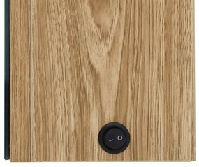 tölgyszínű LED-es tükrös fürdőszobaszekrény 80 x 12 x 68 cm