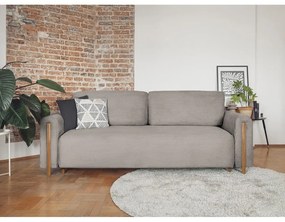 Világosbarna kordbársony kinyitható-tárolóhelyes kanapé 244 cm Arcadova – ELTAP