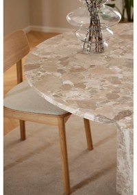 Világosbarna márvány kerek étkezőasztal ø 130 cm Naxos – Actona