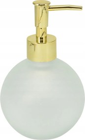 Üveg Szappan Adagoló gél fehér arany pumpás elegáns kerek 400 ml