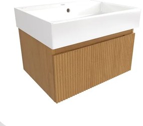 SAT Evolution Fürdőszobaszekrény mosdóval 58x30x44,5 cm méztölgy matt SATEVO60DMU2