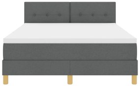 Boxspring Ágy Matraccal &amp; LED Sötétszürke 160x200 cm Szövet