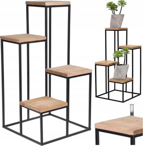 Modern Virágtartó Állvány 4 Virág számára Loft Stílusban 68cm Piramis Kaszkád Nappaliba