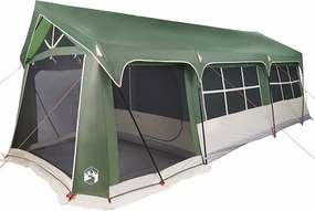 vidaXL Családi Sátor Zöld és Fehér 620 x 322 x 240 cm Poliészter