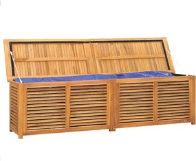 vidaXL tömör tíkfa kerti tárolóláda zsákkal 200 x 50 x 55 cm