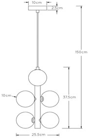 Lucide 45474/06/30 - Csillár zsinóron TYCHO 6xG9/28W/230V fekete