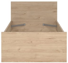 Natúr színű egyszemélyes ágy tölgyfa dekorral 90x190 cm Naia – Tvilum