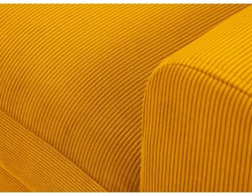 Mustársárga kordbársony kinyitható tárolóhelyes sarokkanapé (bal oldali-heverő résszel) Kyoto – Cosmopolitan Design