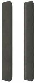 sötétszürke bársony fejtámla szárnyakkal 203x16x118/128 cm