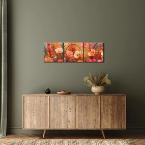 Kép - Virágos rét, festmény (órával) (90x30 cm)