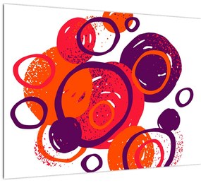 Kép - Motívum körökkel meleg színekben (üvegen) (70x50 cm)