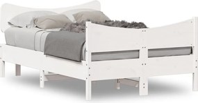 vidaXL fehér tömör fenyőfa ágy matrac nélkül 120 x 200 cm
