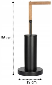 Erga Aurora Small Black, WC kefe fa WC papír tartóval 19x19x56 cm, barna-fekete, ERG-SEP-1340STLAZSBLA