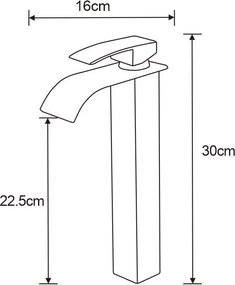 Mexen Aries, magas mosdócsaptelep, fekete, 744810-70