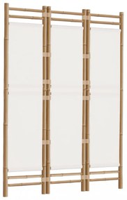 3 paneles összecsukható bambusz és vászon térelválasztó 120 cm