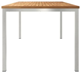 kültéri étkezőasztal 180x90x75 cm tömör tíkfa