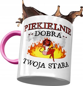 Rózsaszín Bögre Régi Pokoli Jó Nyomtatott Fotóval